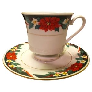 Vtg Cup/Saucer Deck The Halls (Verge) By Tienshan